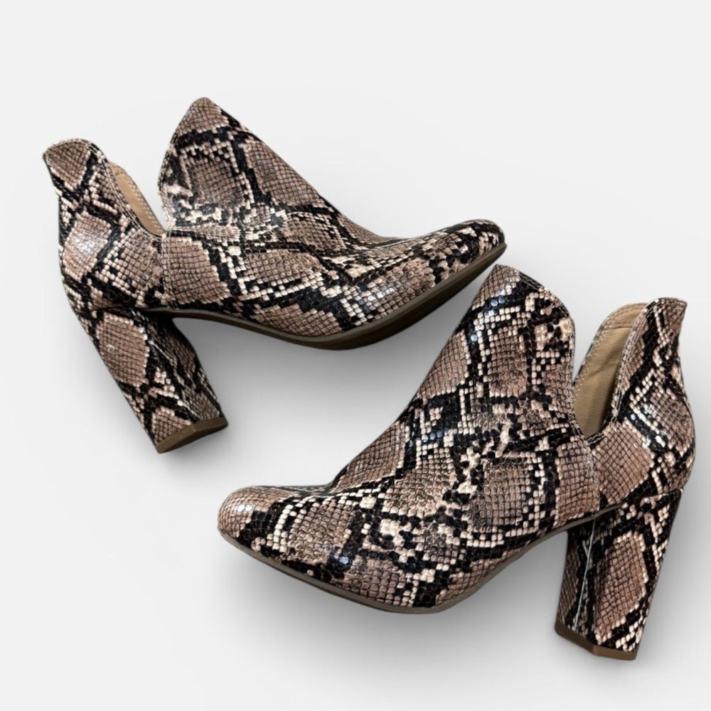 Lane Bryant Dream Cloud Bootie Women's 8 Wide Snakeskin Cutout High Heel Boots